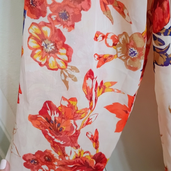 Avenue Floral Blouse - Red, Orange and Yellow - Picture 3 of 6